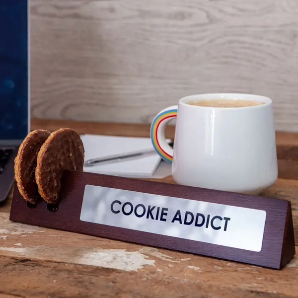 Cookie Addect Wooden Desk Sign