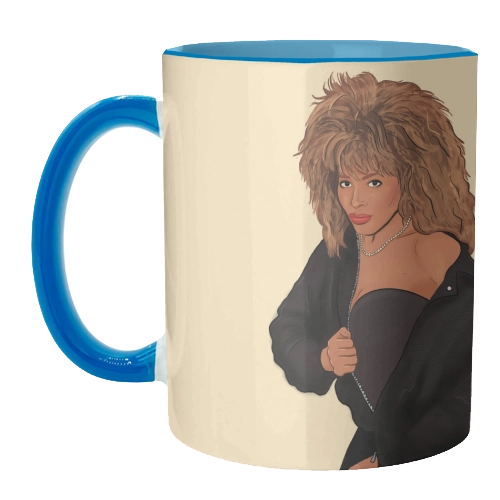 Tina Turner Mug - Inner & Handle Blue