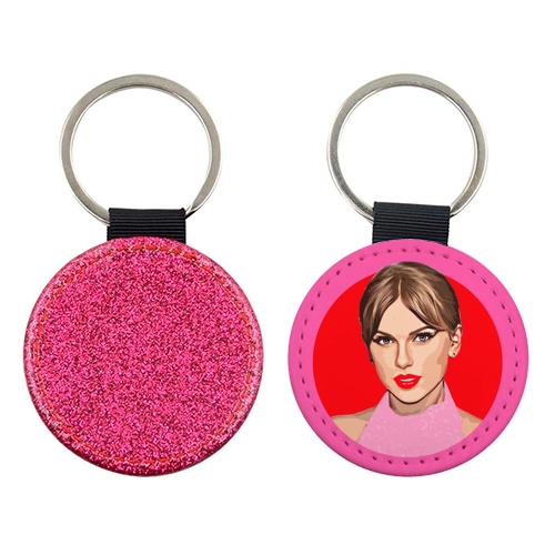 Taylor Swift Red LIps Keychain - Pink