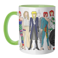 David Bowie Outfits Mug - Inner & Handle Green