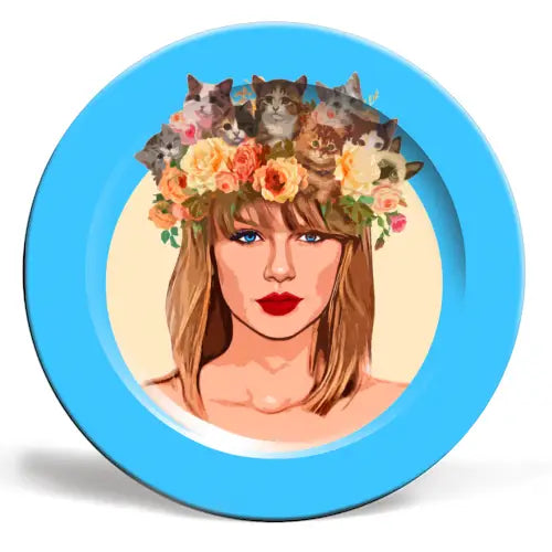 Taylor Swift Kitten Crown  - 10 Inch Plate