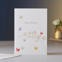 Butterfly And Orchids Happy Birthday
