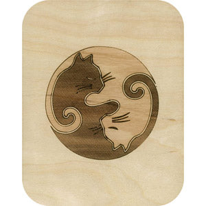 Wooden - Yin-Yang Cats