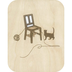 Wooden - Etched Cat And Chair