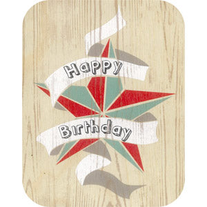 Wooden Cards - Happy B'day star
