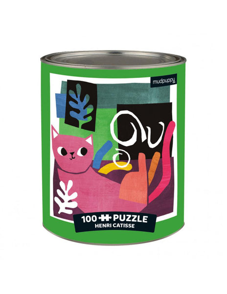 ARTSY CATS HENRI CATISSE 100 piece puzzle tin