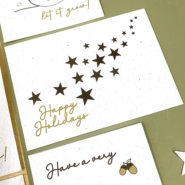 Happy Holidays Stars - Growing Card (bloeikaart)