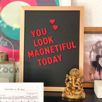 Magnetic Chalk Board With Wooden Frame (30x40cm) (Letters Are Not Included!!!)